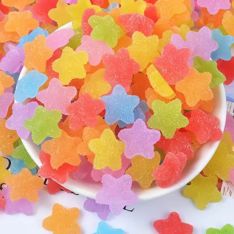 20pc Heart Rainbow Candy Artificial Sugar Food Sweets Ornament Figurine Craft Miniature Dollhouse Home Decoration DIY Accessoy